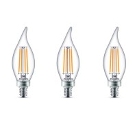 Philips 40-Watt Equivalent B11 Dimmable LED Bent Tip Candle Light Bulb Soft White (3-Pack)
