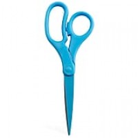 JAM PAPER Multi-Purpose Precision Scissors, 8 Inch, Blue, Ergonomic Handle & Stainless Steel Blades (342BU)
