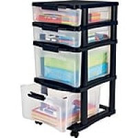 Bella Storage Solution® Medium Plastic Storage Drawer Cart, 4 Drawer