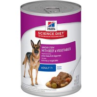 Hill's Science Diet Adult 7+ Savory Stew with Beef & Vegetables Canned Wet Dog Food, 12.8 oz., Case of 12